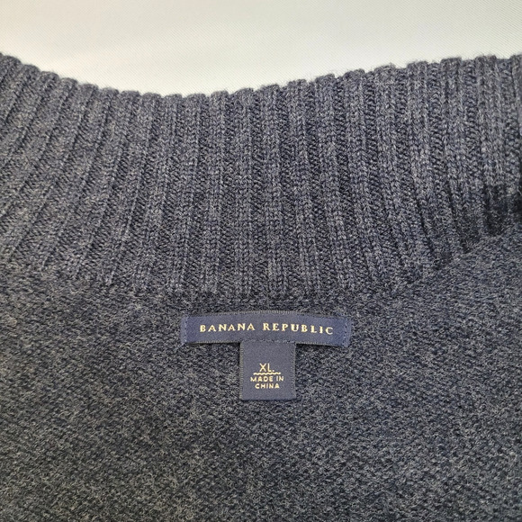 Banana Republic XL 100% Wool Sweater Jacket Removable Insulated Vest Gray #54023 - Picture 5 of 16